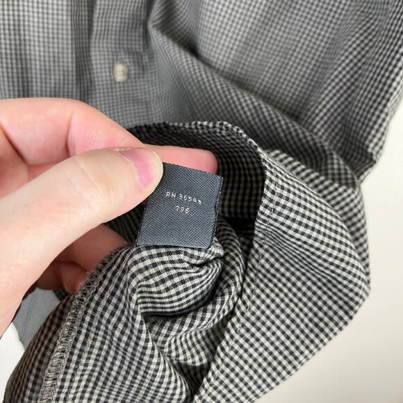 Van Heusen Short Sleeve Front Button Shirt Gingham Plaid Men’s Size L - Picture 7 of 7
